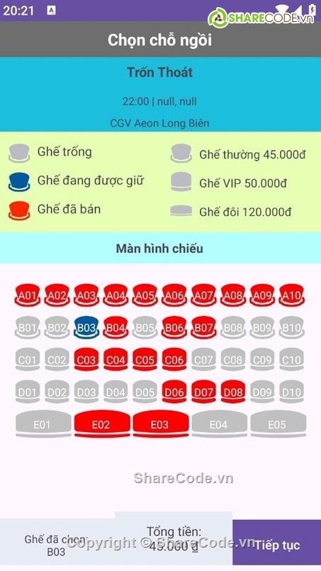 đặt vé xem phim,ứng dụng android,kotlin